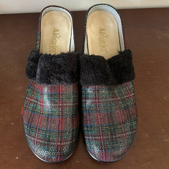 Alegria | Isabelle Tartan Plaid Leather Mules Size 42/11.5-12 - Picture 1 of 8